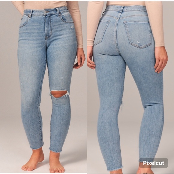 Abercrombie & Fitch Curve Love High Rise The Super Skinny Ankle Jean Size 28, 6L - Picture 1 of 8